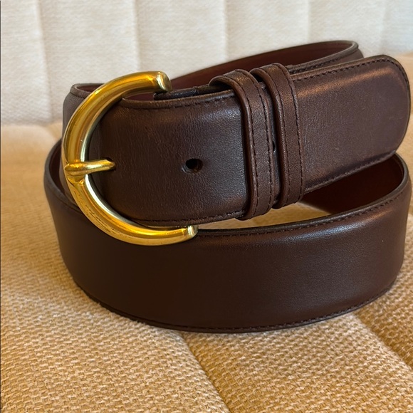 COACH | Brown cowhide leather and solid brass‎ belt - medium - Picture 1 of 8
